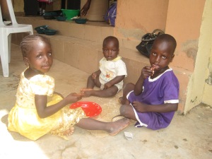 Pastor's children enjoying their meal together during our conference.